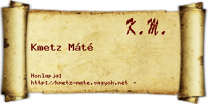 Kmetz Máté névjegykártya